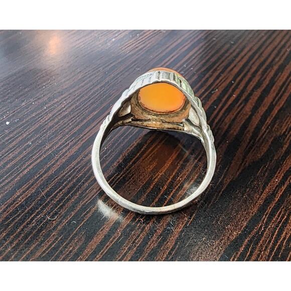 Vintage Agate and Sterling Silver Ring | Size [7.5 US] - Picture 3 of 7